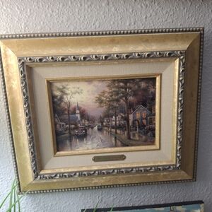 Thomas Kinkade Framed Lithograph Print- Hometown Morning